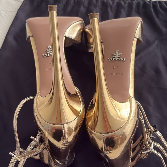 Prada Metallic Gold Sandals - Picture 11 of 11